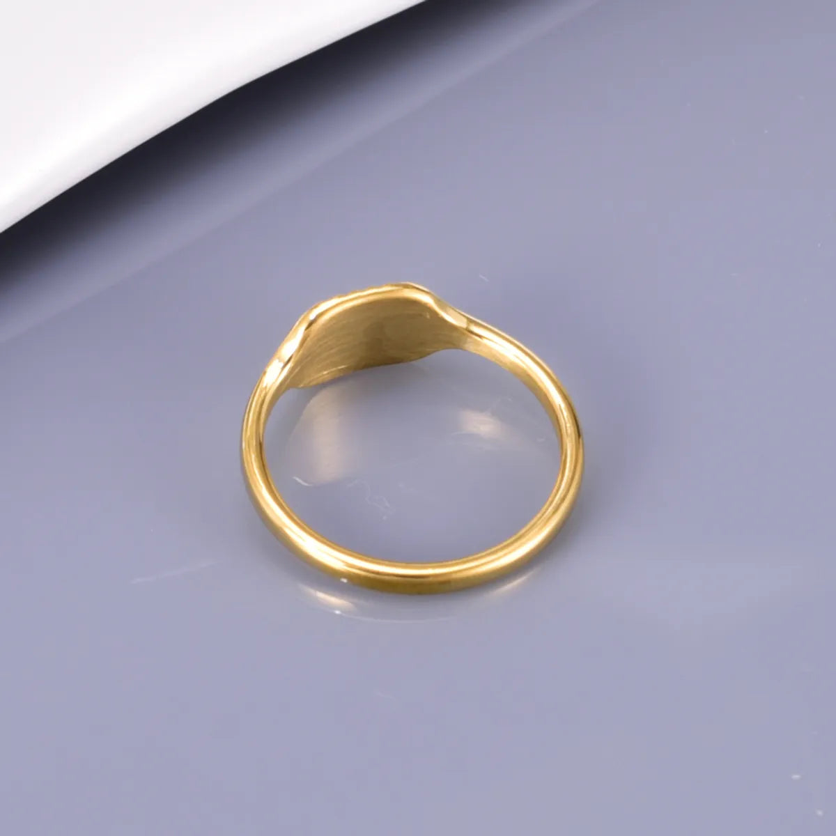 Wholesale Jewelry Simple Style Solid Color 304 Stainless Steel Titanium Steel 18K Gold Plated Plating Rings