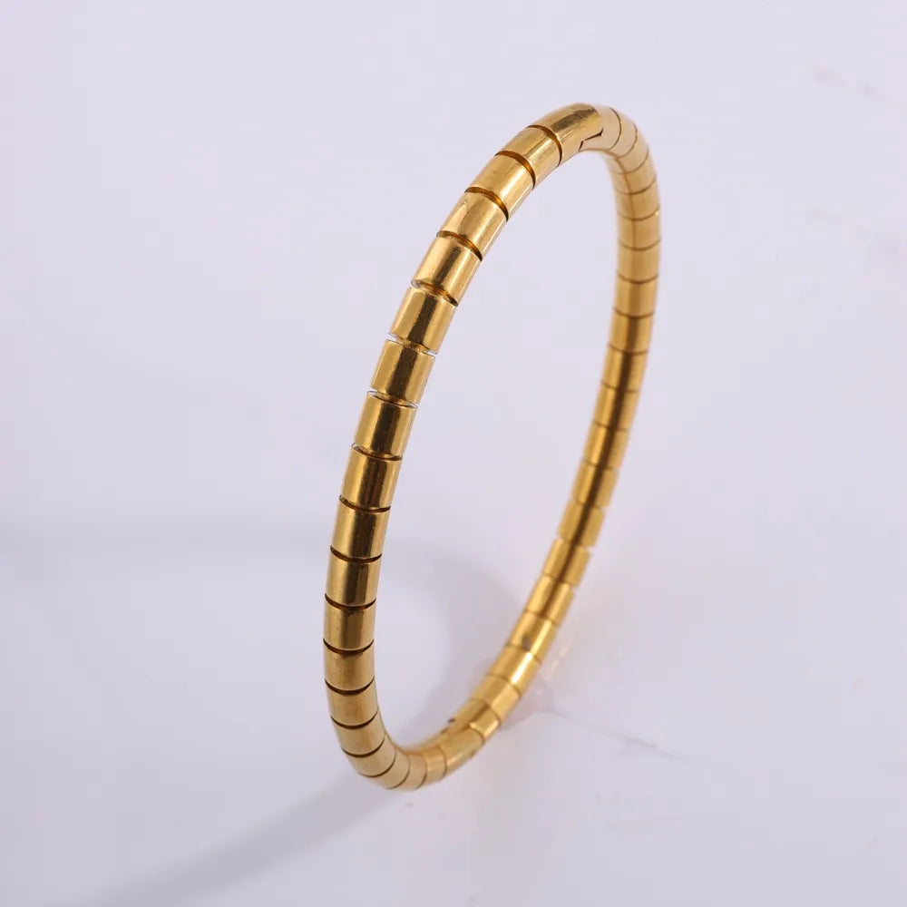 Simple Style Solid Color Titanium Steel Bangle In Bulk