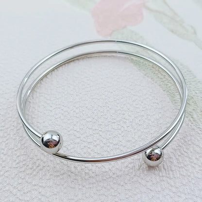 Simple Style Solid Color Titanium Steel Bangle In Bulk