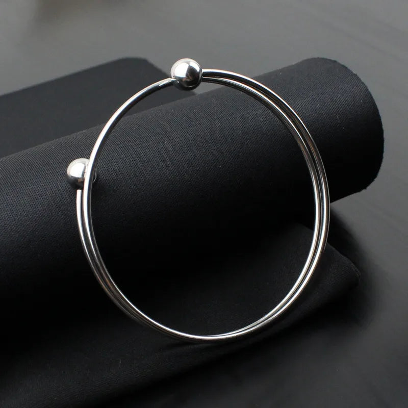 Simple Style Solid Color Titanium Steel Bangle In Bulk