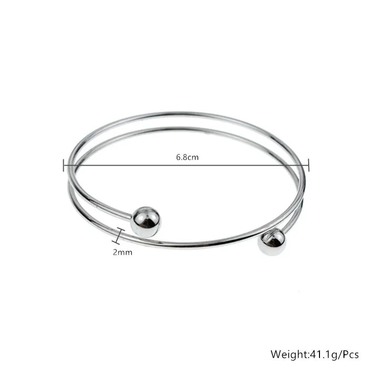 Simple Style Solid Color Titanium Steel Bangle In Bulk