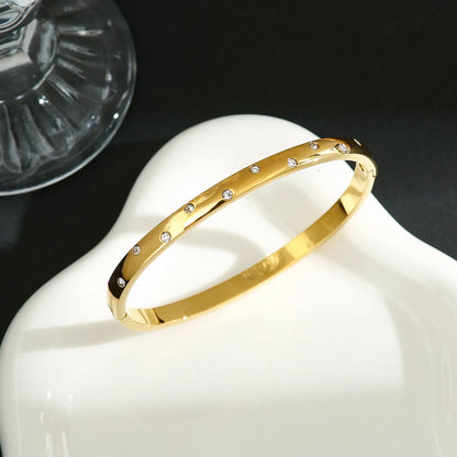 Simple Style Solid Color Titanium Steel Bangle In Bulk