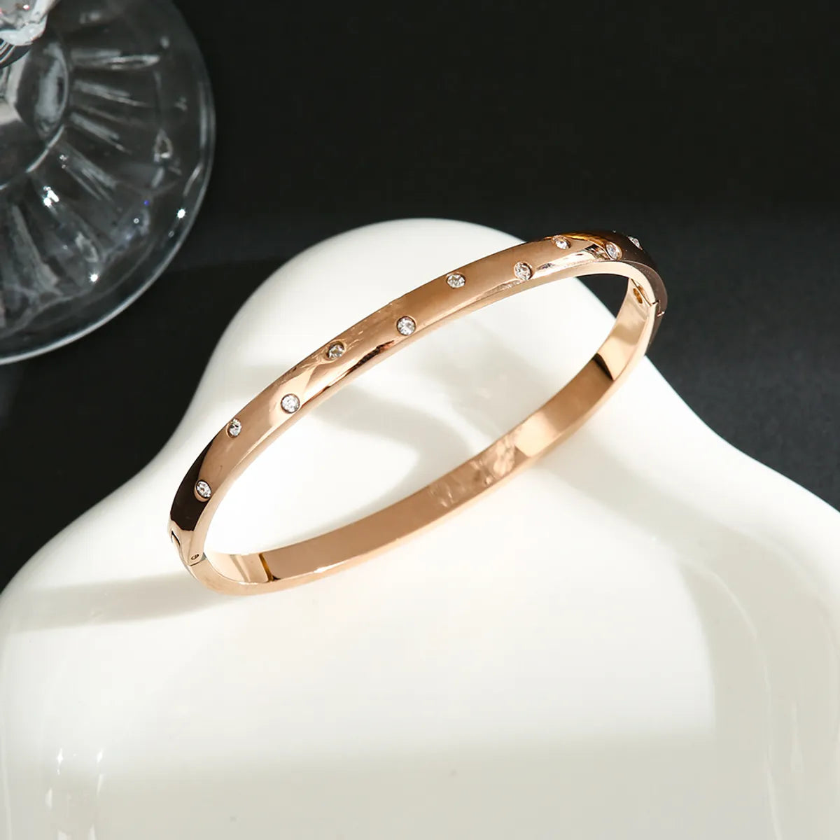 Simple Style Solid Color Titanium Steel Bangle In Bulk