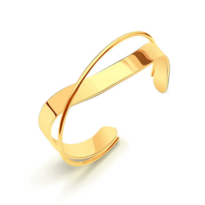 Simple Style Solid Color Titanium Steel Plating Bangle