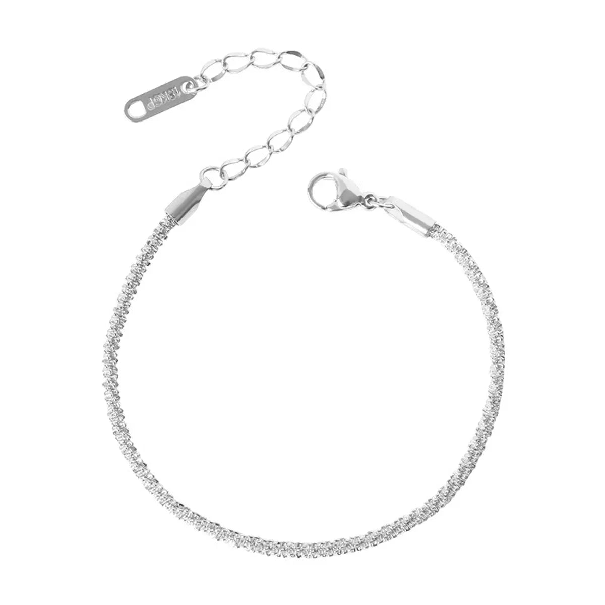 Simple Style Solid Color Titanium Steel Bracelets Anklet Necklace