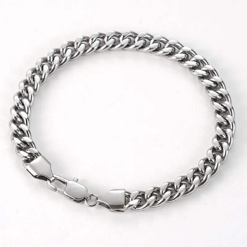 Simple Style Solid Color Titanium Steel Bracelets In Bulk