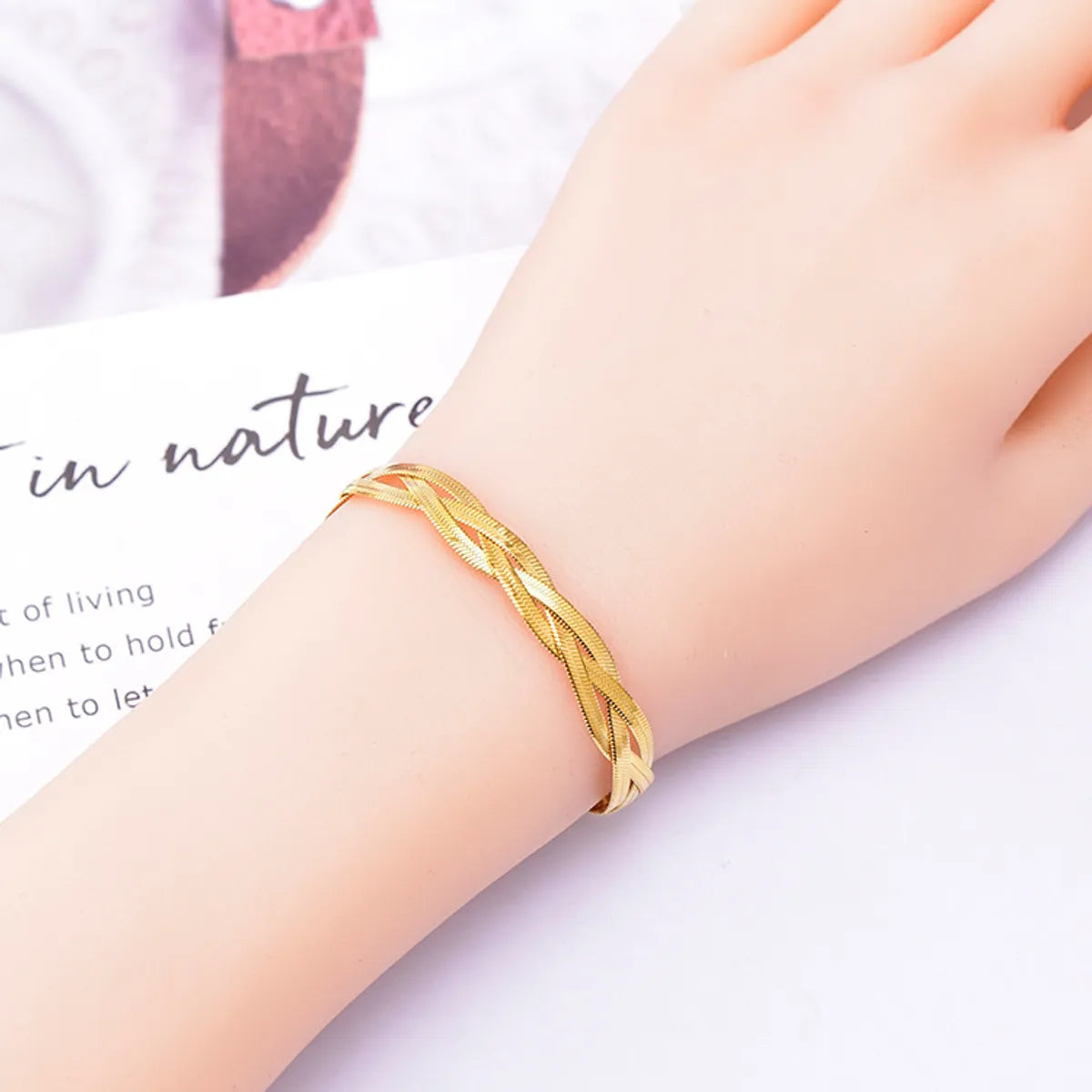 304 Stainless Steel 18K Gold Plated Simple Style Solid Color Bracelets Necklace