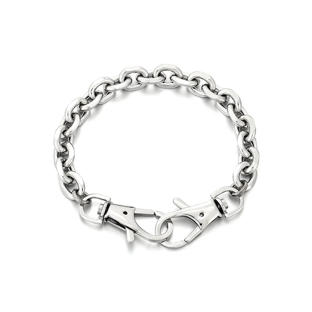 Simple Style Solid Color Titanium Steel Chain Bracelets