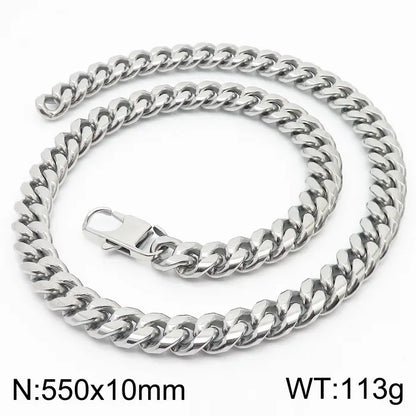 Simple Style Solid Color Titanium Steel Chain Men'S Necklace