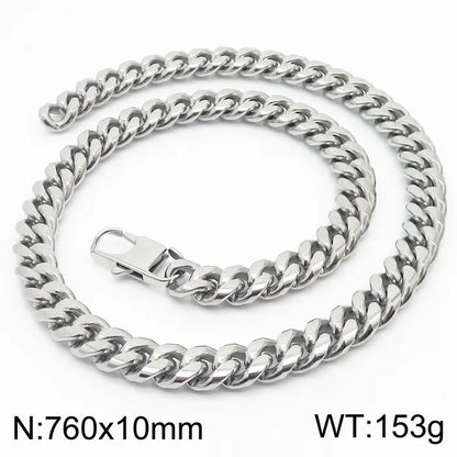 Simple Style Solid Color Titanium Steel Chain Men'S Necklace