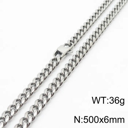 Simple Style Solid Color Titanium Steel Chain Men'S Necklace