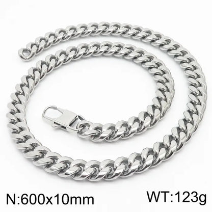 Simple Style Solid Color Titanium Steel Chain Men'S Necklace