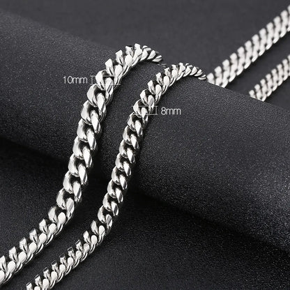 Simple Style Solid Color Titanium Steel Chain Men'S Necklace