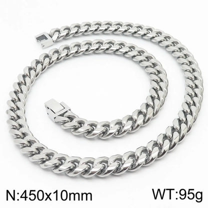 Simple Style Solid Color Titanium Steel Chain Men'S Necklace