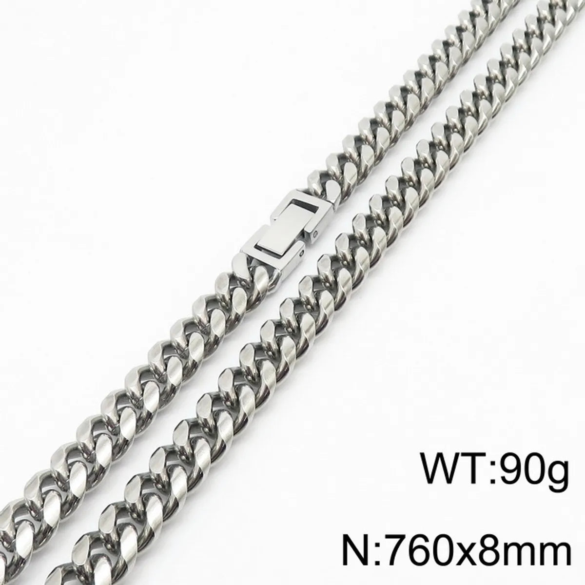 Simple Style Solid Color Titanium Steel Chain Men'S Necklace