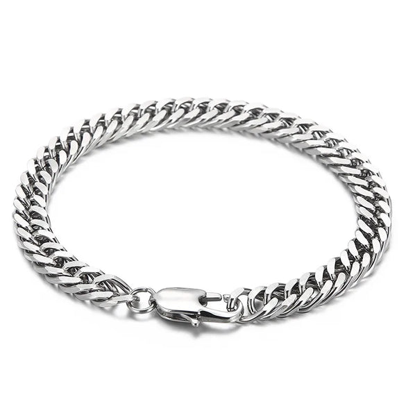 Simple Style Solid Color Titanium Steel Chain Unisex Bracelets