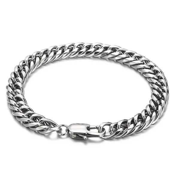 Simple Style Solid Color Titanium Steel Chain Unisex Bracelets