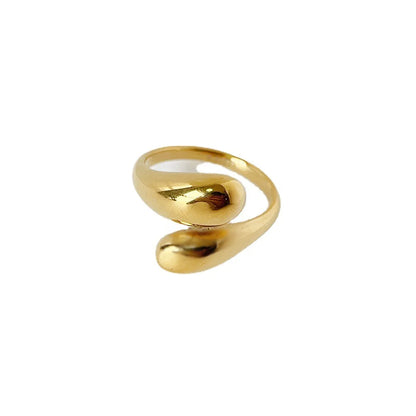 Simple Style Solid Color Titanium Steel Plating Gold Plated Rings