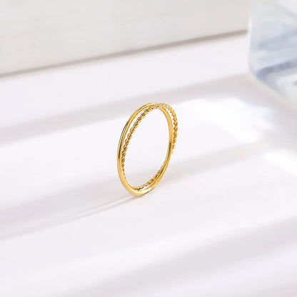 Titanium Steel 18K Gold Plated Simple Style Plating Solid Color Titanium Steel Rings