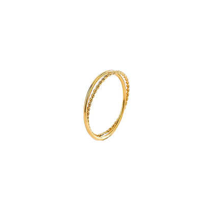 Titanium Steel 18K Gold Plated Simple Style Plating Solid Color Titanium Steel Rings