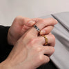 Simple Style Solid Color Titanium Steel 18K Gold Plated Men'S Rings