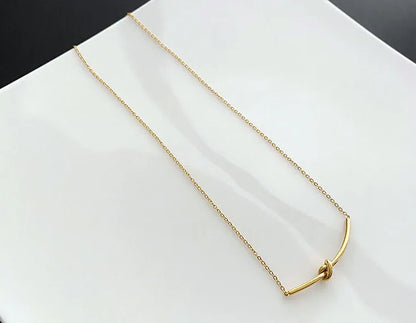 Wholesale Jewelry Simple Style Solid Color 304 Stainless Steel Titanium Steel 18K Gold Plated Plating Necklace