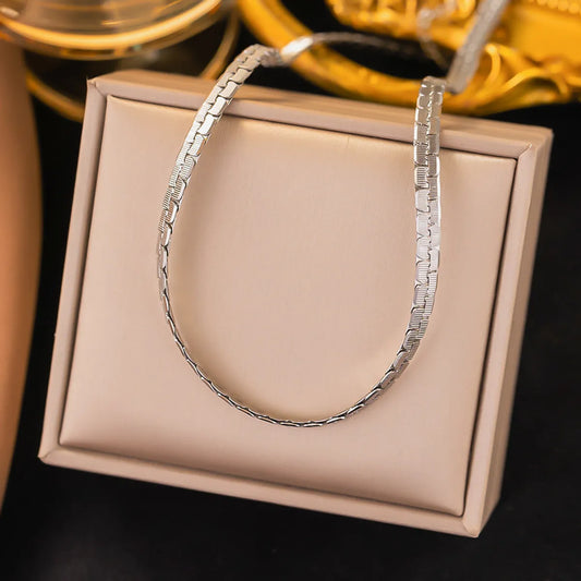 Simple Style Solid Color Titanium Steel Plating 18k Gold Plated Bracelets Necklace