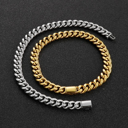 Simple Style Solid Color Titanium Steel Plating 18k Gold Plated Bracelets Necklace