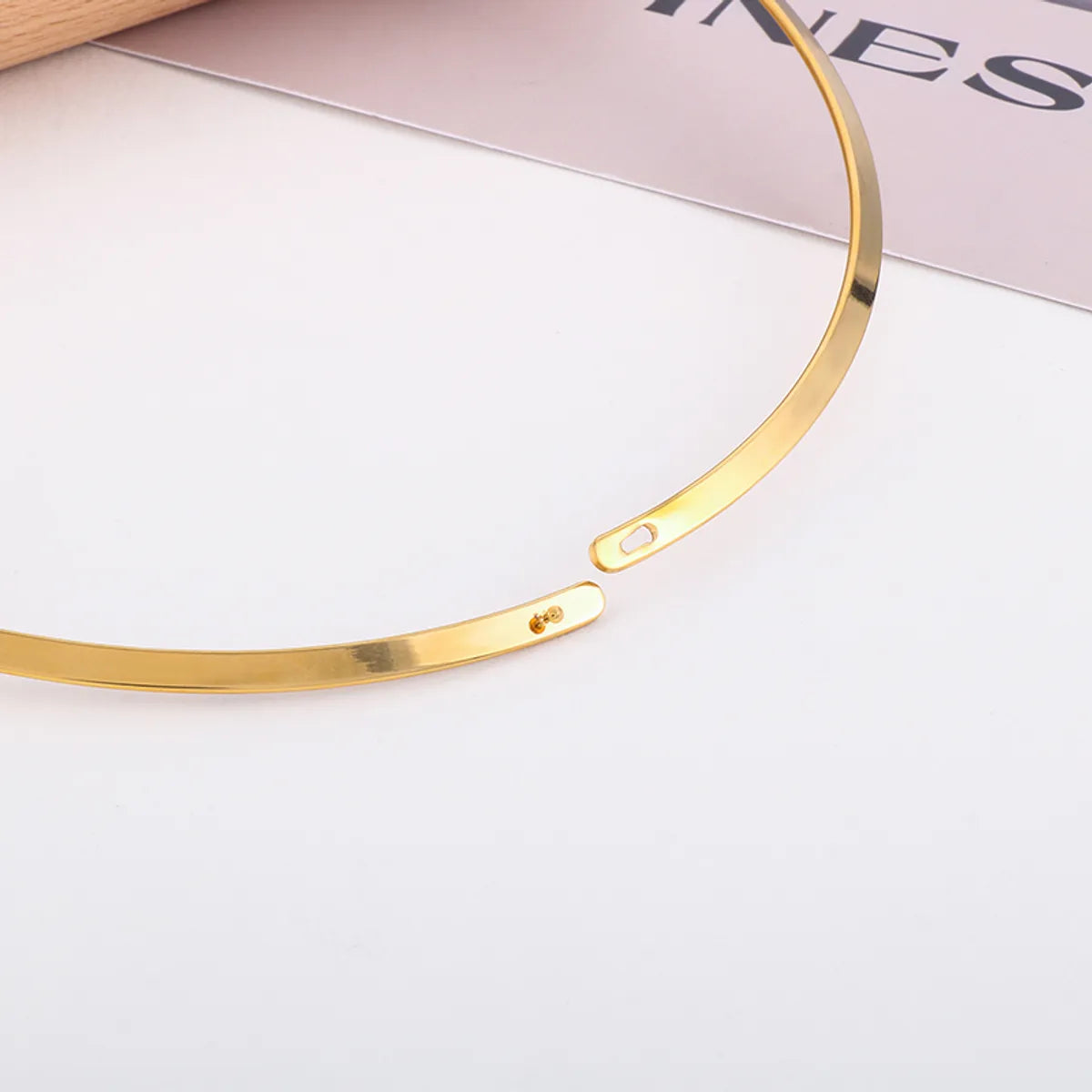 Simple Style Solid Color Titanium Steel Plating 18k Gold Plated Choker