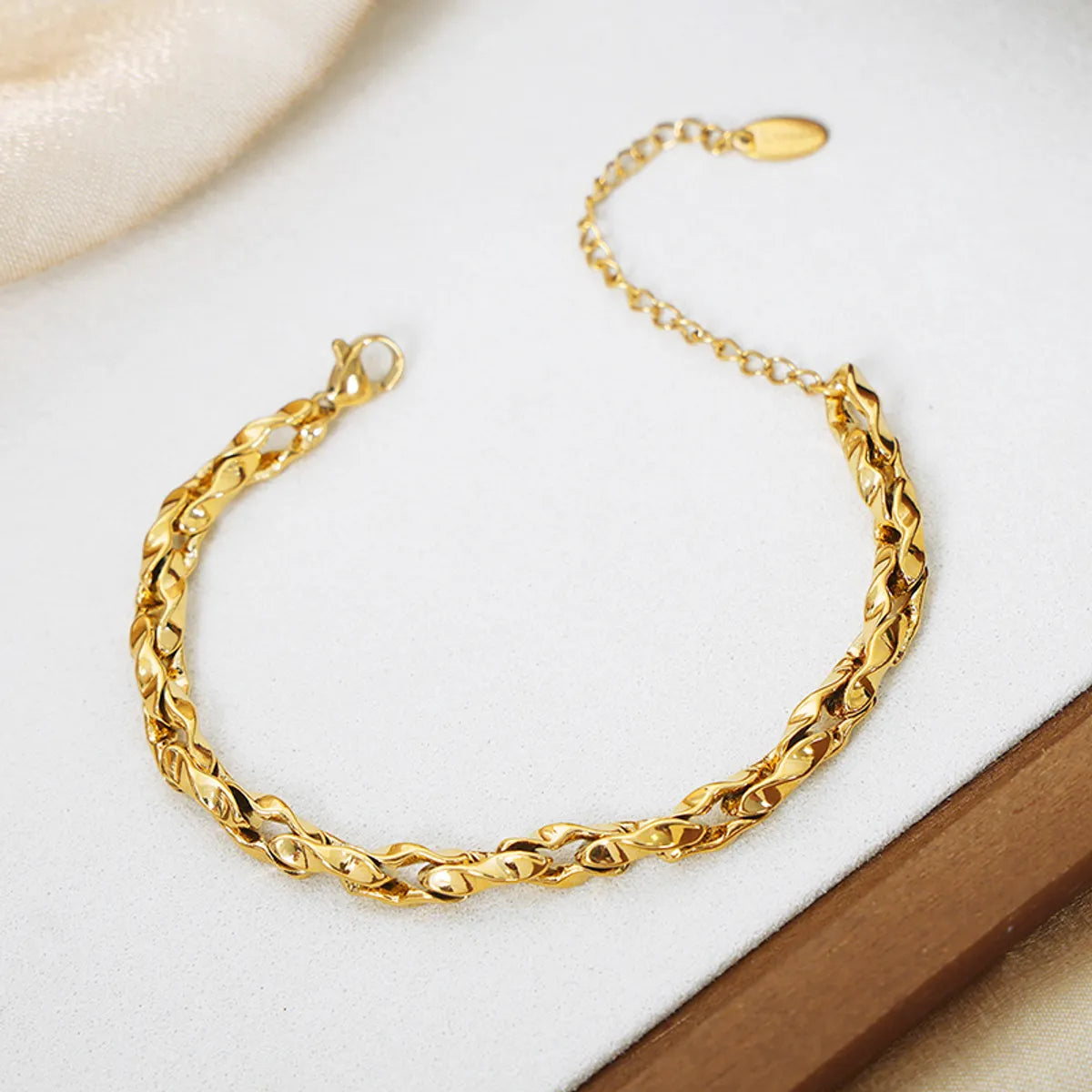 Wholesale Jewelry Simple Style Solid Color Titanium Steel 18K Gold Plated Plating Jewelry Set