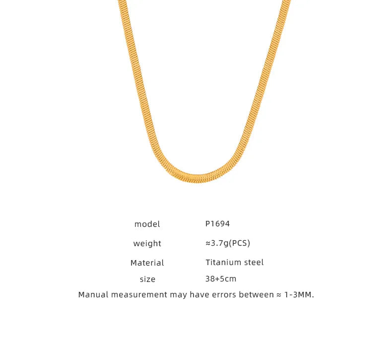 Wholesale Jewelry Simple Style Solid Color Titanium Steel 18K Gold Plated Plating Necklace