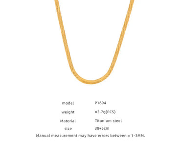 Wholesale Jewelry Simple Style Solid Color Titanium Steel 18K Gold Plated Plating Necklace