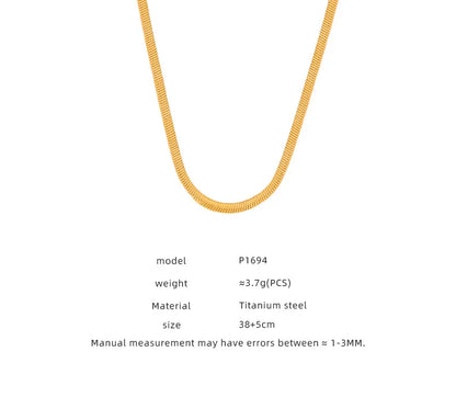 Wholesale Jewelry Simple Style Solid Color Titanium Steel 18K Gold Plated Plating Necklace