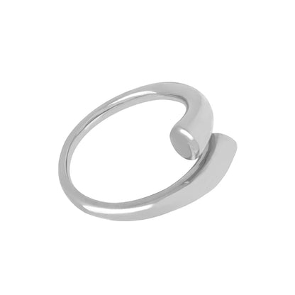 Simple Style Solid Color Titanium Steel Plating 18k Gold Plated Open Rings