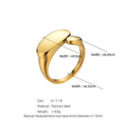 Simple Style Solid Color Titanium Steel Plating 18k Gold Plated Open Rings