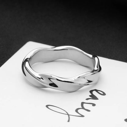 304 Stainless Steel Simple Style Plating Solid Color Rings