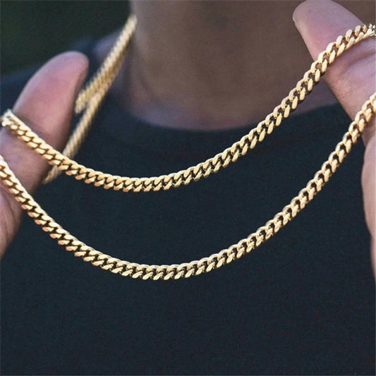 Simple Style Solid Color Titanium Steel Plating 18k Gold Plated Unisex Necklace