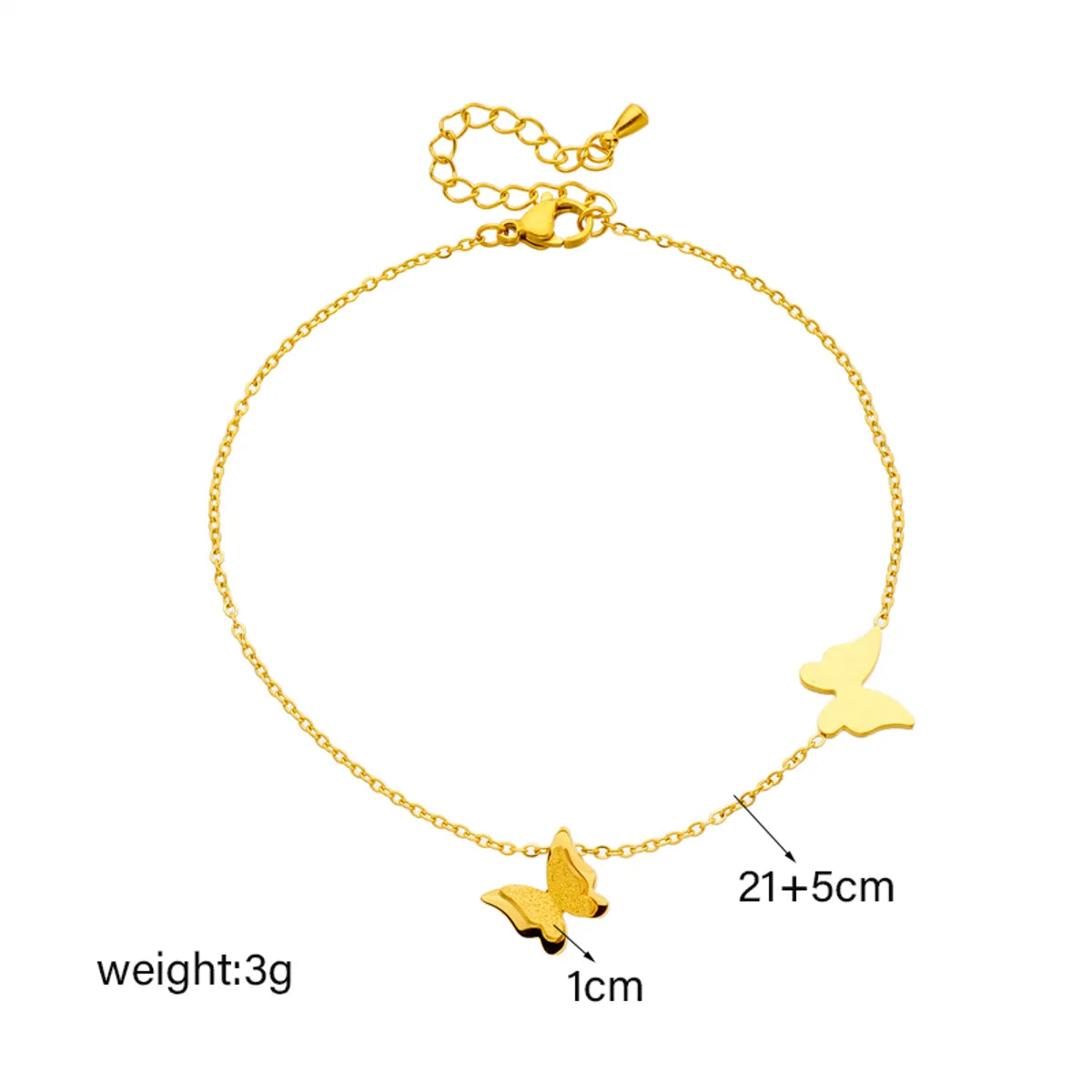 Simple Style Solid Color Titanium Steel Plating 18k Gold Plated Women's Anklet