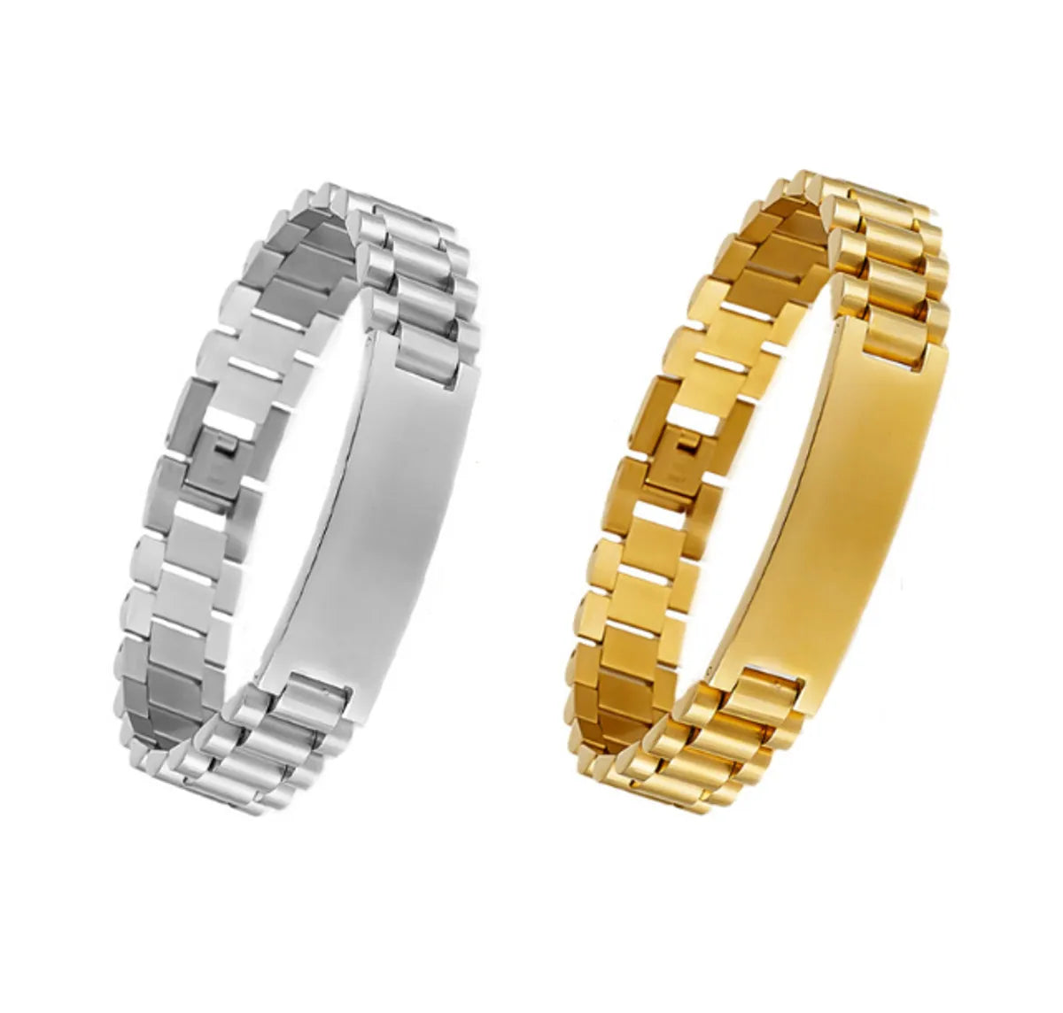 Simple Style Solid Color Titanium Steel Plating 18k Gold Plated Women's Bracelets