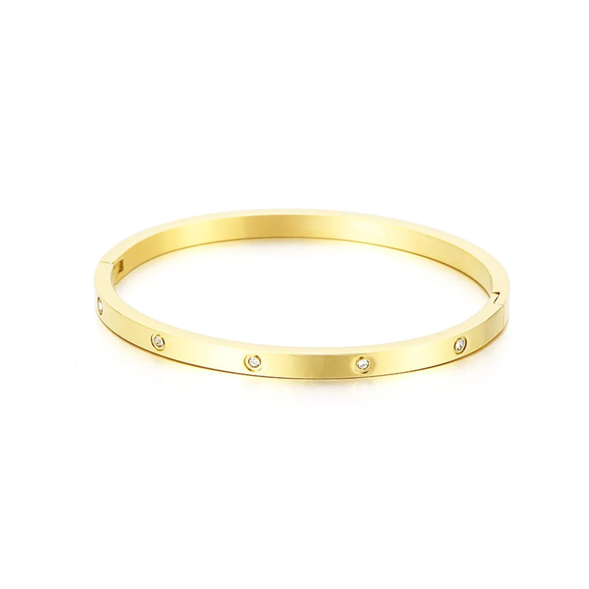 Simple Style Solid Color Titanium Steel Plating Bangle