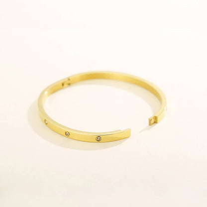 Simple Style Solid Color Titanium Steel Plating Bangle