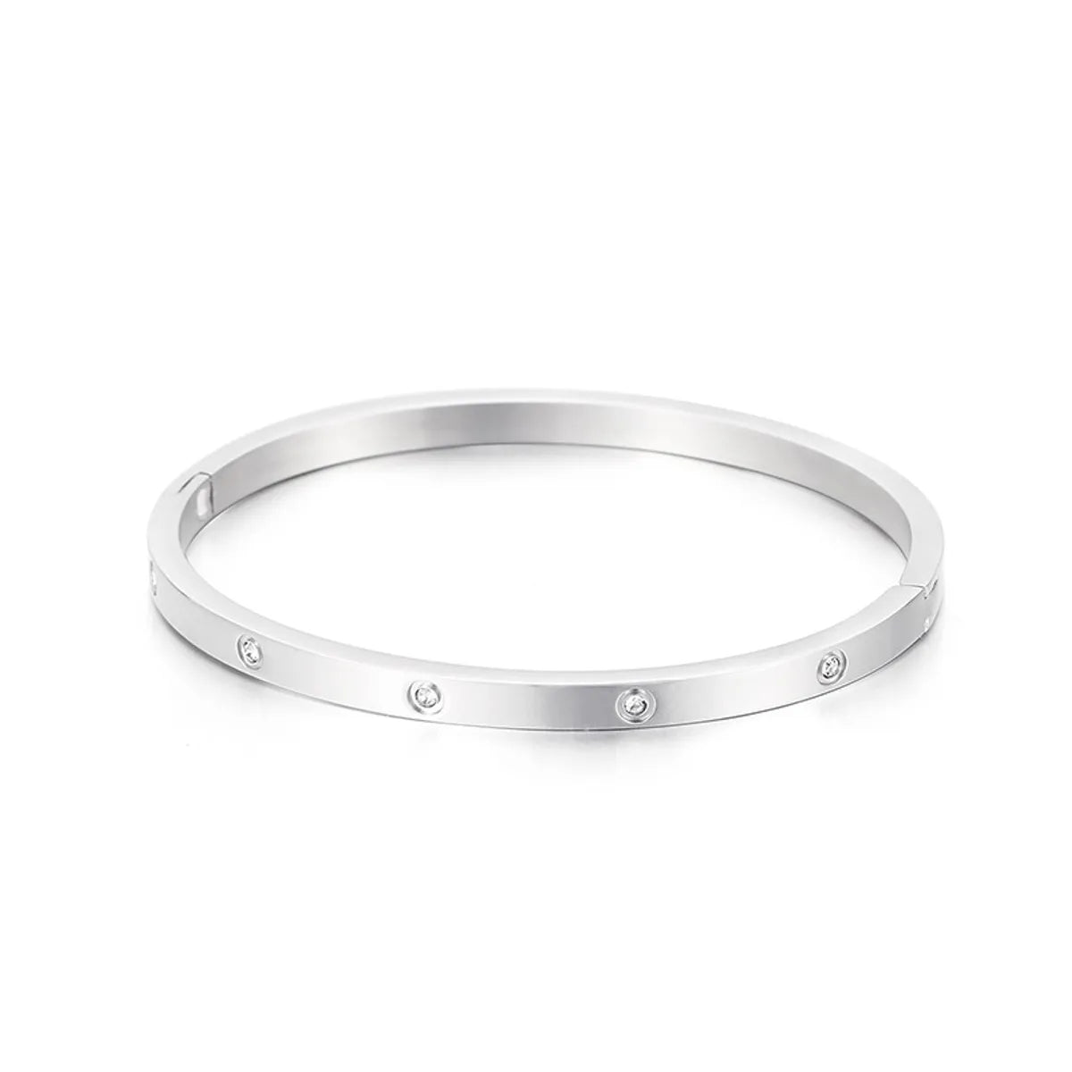 Simple Style Solid Color Titanium Steel Plating Bangle