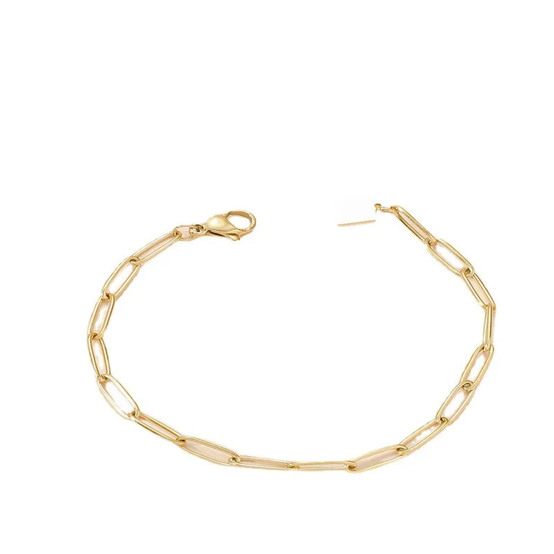 Simple Style Solid Color Titanium Steel 18K Gold Plated Bracelets In Bulk