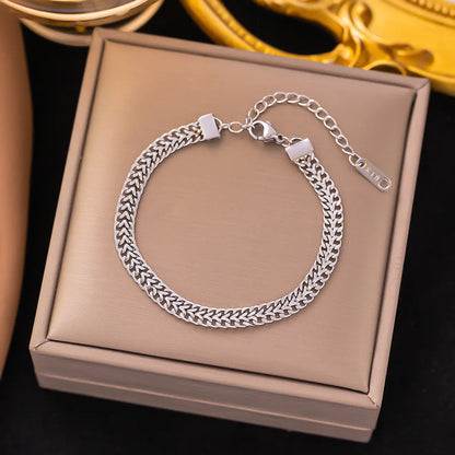 Wholesale Simple Style Solid Color Titanium Steel Plating Bracelets Necklace