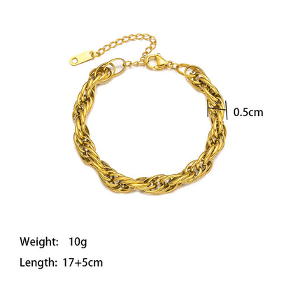 Simple Style Solid Color 304 Stainless Steel 18K Gold Plated Bracelets In Bulk