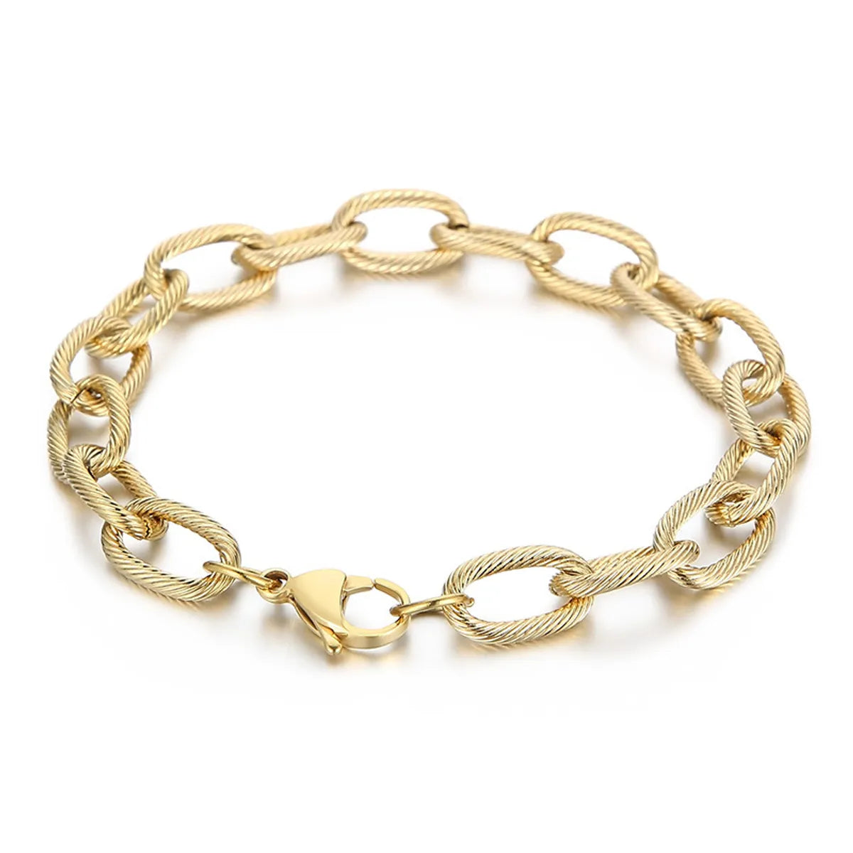 Simple Style Solid Color Titanium Steel Plating Chain Bracelets