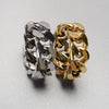 Simple Style Solid Color Titanium Steel Plating Chain Gold Plated Rings