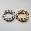 Simple Style Solid Color Titanium Steel Plating Chain Gold Plated Rings