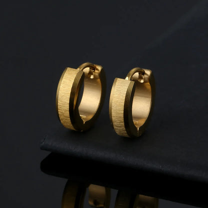 1 Piece Simple Style Solid Color Titanium Steel Plating Earrings