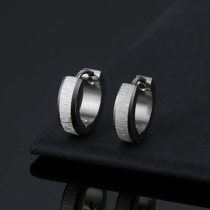 1 Piece Simple Style Solid Color Titanium Steel Plating Earrings